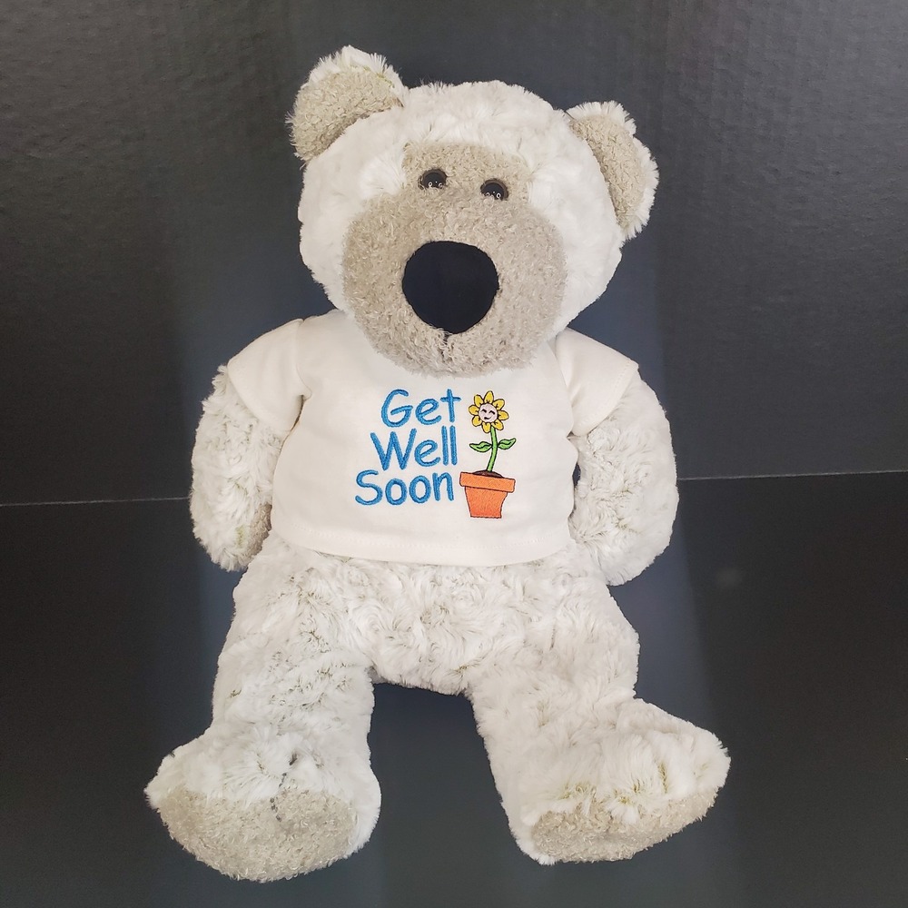 Melissa & Doug GET WELL Teddy Bear 16" Plush Wearing White T-Shirt